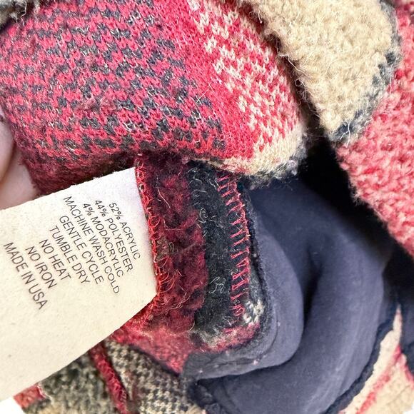 Vtg Tasha Polizzi TP Saddleblanket Fleece Jacket Womens M Red Check Southwest - Picture 10 of 12